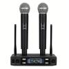 RADIO MICROFONO WIRELESS SET DI 2 MICROFONI PALMARI UHF, CONTROLLO VOLUMI SEPARATO,  KARAOKE, CONFERENZE, EVENTI LIVE, PRESENTAZIONI, SALE RIUNIONI, DJ SET, SCUOLE
